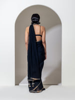 Load image into Gallery viewer, BLACK ORGANZA SAREE
