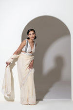 Load image into Gallery viewer, IVORY ORGANZA SAREE