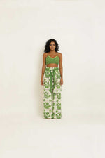 Load image into Gallery viewer, GREEN ROSE HIGH WAIST PANTS