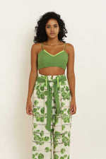Load image into Gallery viewer, GREEN ROSE HIGH WAIST PANTS