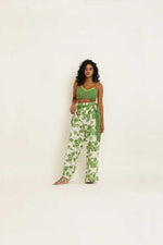 Load image into Gallery viewer, GREEN ROSE HIGH WAIST PANTS