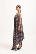 Load image into Gallery viewer, STRIPED HANDKERCHIEF DRESS