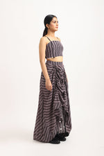 Load image into Gallery viewer, STRIPED GATHERED SKIRT