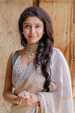 Load image into Gallery viewer, JAI MADAAN IN IVORY ORGANZA SAREE