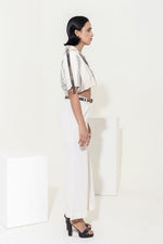 Load image into Gallery viewer, WIDE LEG PANTS WITH EMBROIDERED BELT
