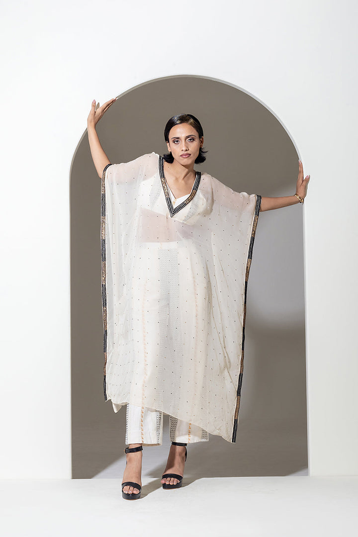 IVORY ORGANZA KAFTAN