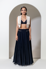 Load image into Gallery viewer, BLACK ORGANZA SKIRT
