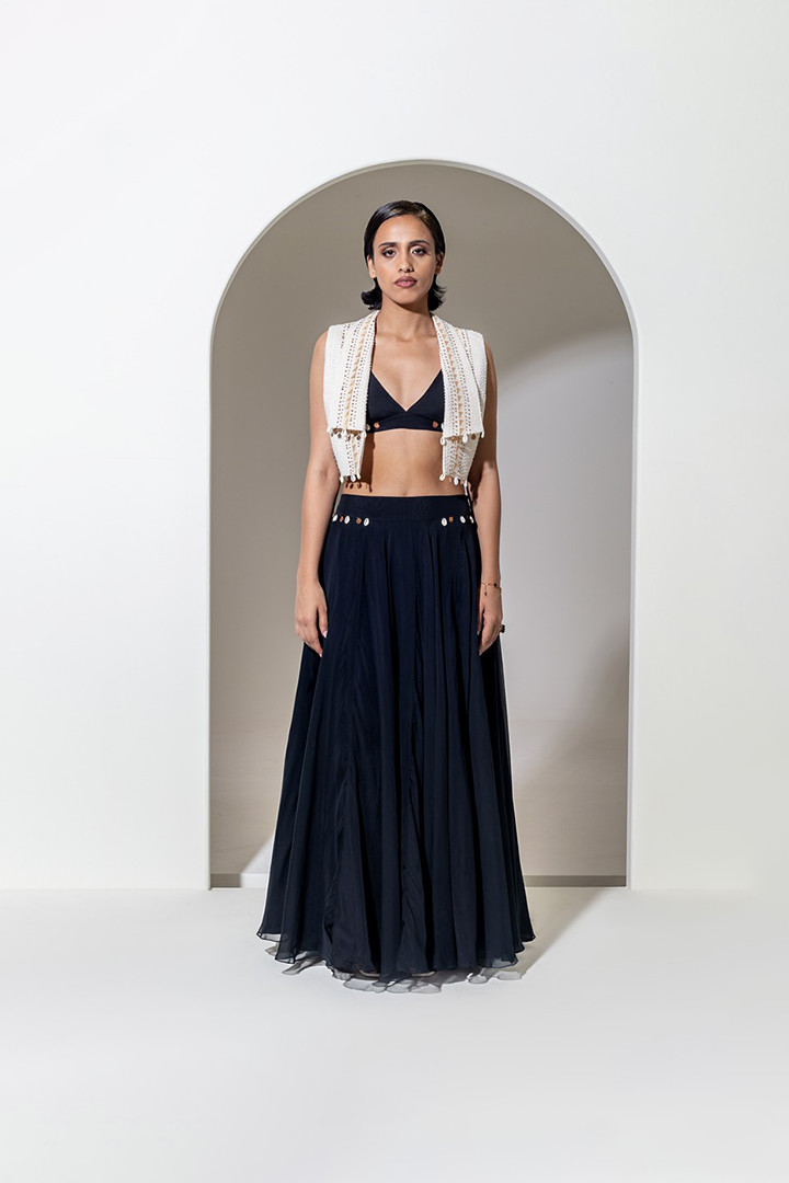 BLACK ORGANZA SKIRT