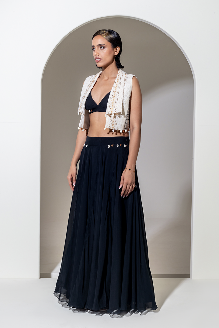 BLACK ORGANZA SKIRT
