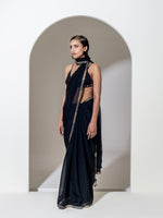 Load image into Gallery viewer, BLACK ORGANZA SAREE
