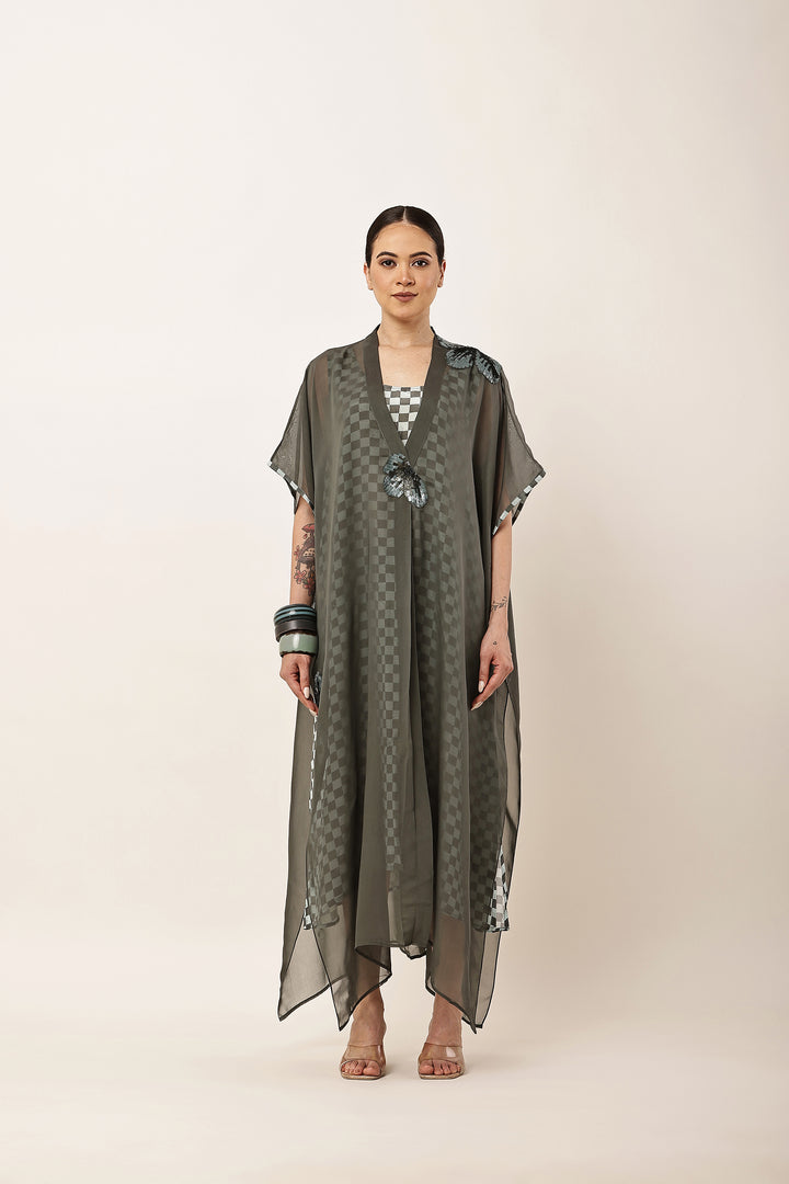 GREEN CAPE KAFTAN