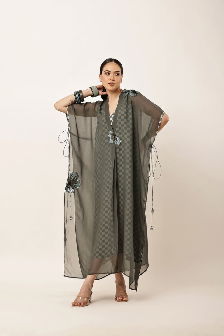 GREEN CAPE KAFTAN