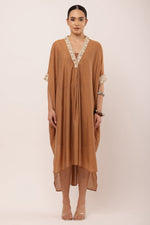 Load image into Gallery viewer, BROWN PLEATED DRESS
