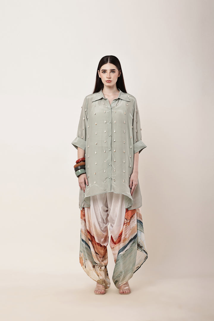 Embroidered Shirt with Botanica Pants