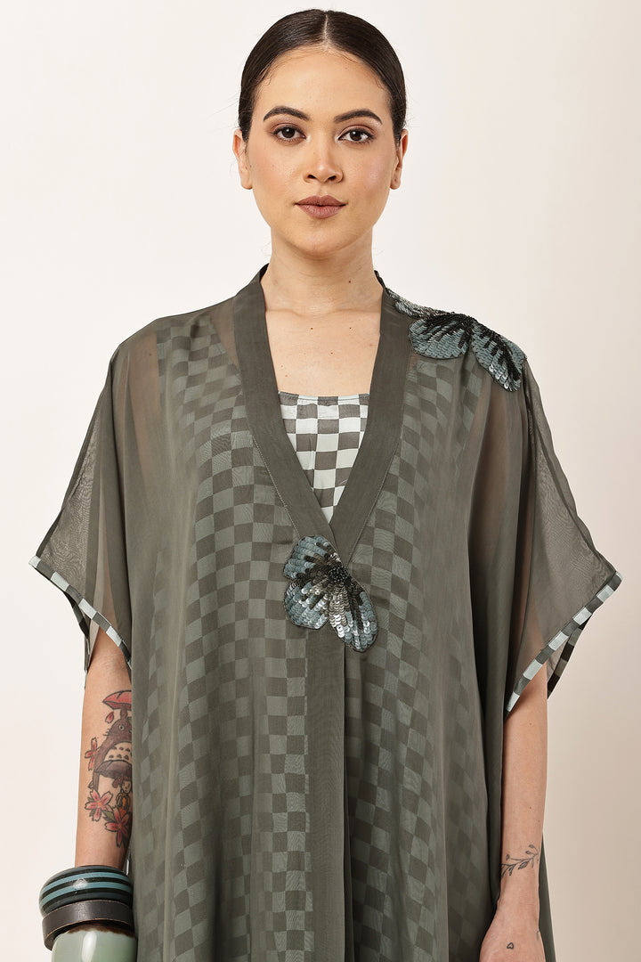 GREEN CAPE KAFTAN