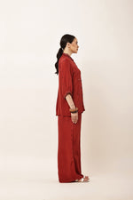 Load image into Gallery viewer, MAROON EMBROIDERED CO-ORD SET
