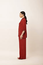 Load image into Gallery viewer, MAROON EMBROIDERED CO-ORD SET