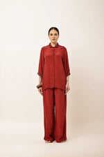 Load image into Gallery viewer, MAROON EMBROIDERED CO-ORD SET