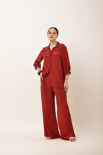 Load image into Gallery viewer, MAROON EMBROIDERED CO-ORD SET