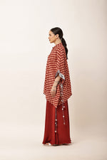 Load image into Gallery viewer, MAROON CHECK FLARED CO-ORD SET
