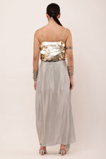 Load image into Gallery viewer, GREY DRAPED SKIRT SET
