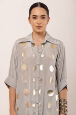 Load image into Gallery viewer, GREY EMBROIDERED CO-ORD SET
