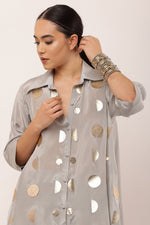 Load image into Gallery viewer, GREY EMBROIDERED CO-ORD SET
