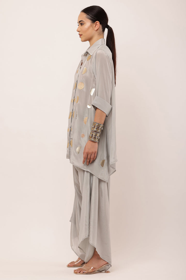 GREY EMBROIDERED CO-ORD SET