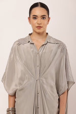 Load image into Gallery viewer, GREY PLEATED DRESS
