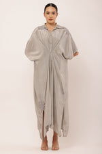 Load image into Gallery viewer, GREY PLEATED DRESS
