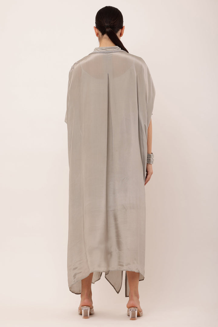 GREY PLEATED DRESS