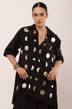 Load image into Gallery viewer, BLACK EMBROIDERED CO-ORD DRESS
