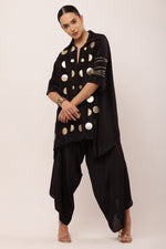 Load image into Gallery viewer, BLACK EMBROIDERED CO-ORD DRESS
