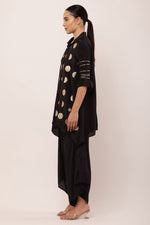 Load image into Gallery viewer, BLACK EMBROIDERED CO-ORD DRESS
