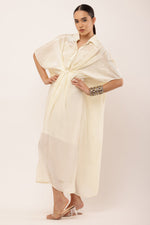 Load image into Gallery viewer, IVORY PLEATED DRESS
