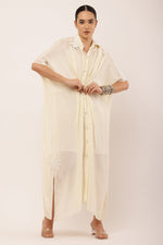 Load image into Gallery viewer, IVORY PLEATED DRESS
