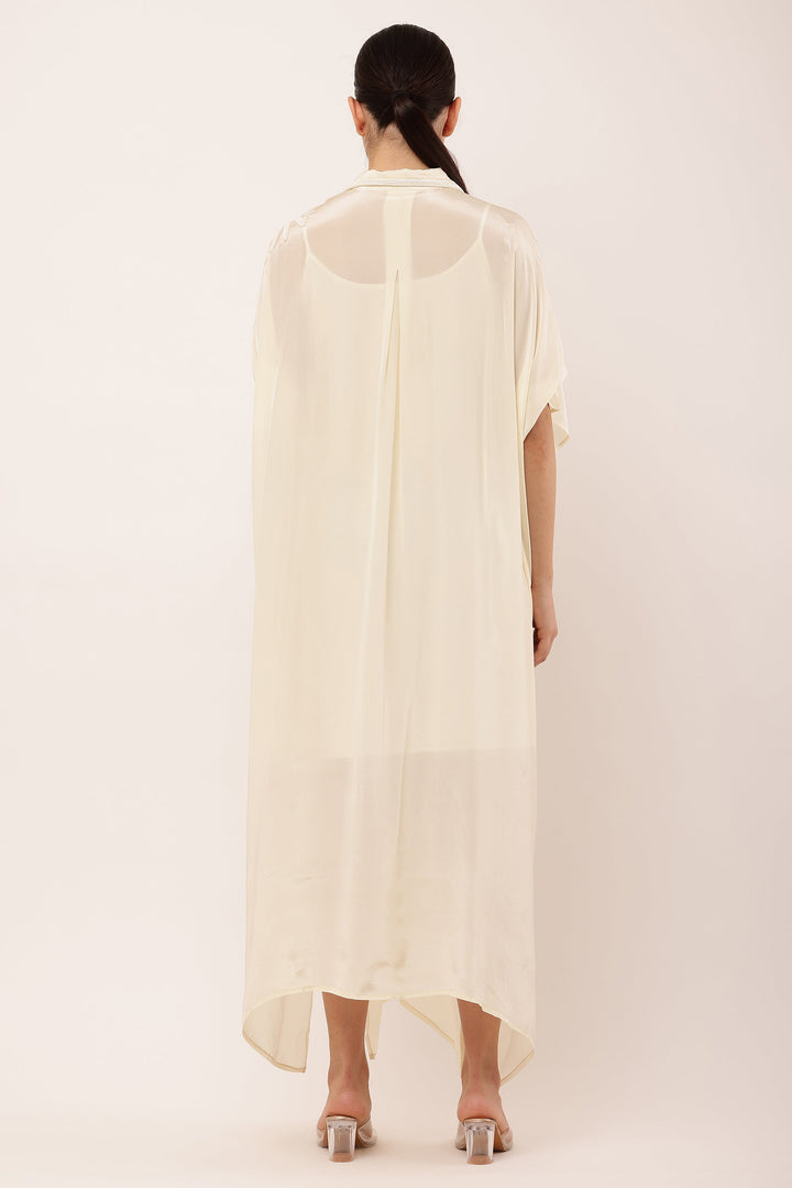 IVORY PLEATED DRESS