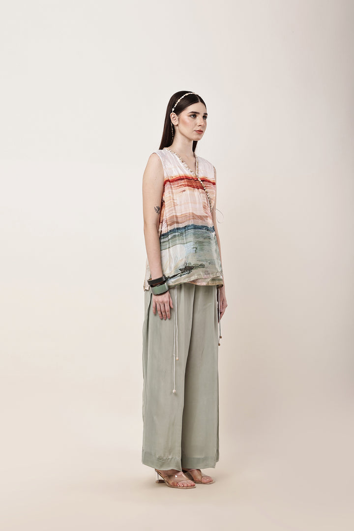 Botanica Printed Jacket with Sage Green Pants