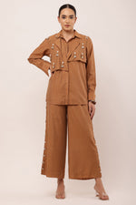 Load image into Gallery viewer, BROWN SHACKET CO-ORD SET
