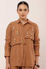 Load image into Gallery viewer, BROWN SHACKET CO-ORD SET

