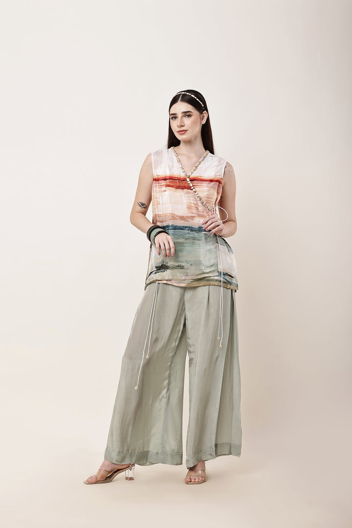 Botanica Printed Jacket with Sage Green Pants