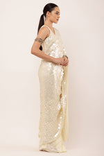 Load image into Gallery viewer, PRE DRAPED IVORY SAREE
