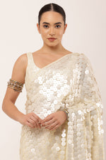 Load image into Gallery viewer, PRE DRAPED IVORY SAREE

