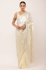 Load image into Gallery viewer, PRE DRAPED IVORY SAREE
