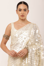 Load image into Gallery viewer, PRE DRAPED IVORY SAREE
