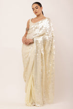 Load image into Gallery viewer, PRE DRAPED IVORY SAREE
