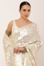 Load image into Gallery viewer, PRE DRAPED IVORY SAREE
