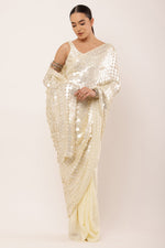 Load image into Gallery viewer, PRE DRAPED IVORY SAREE
