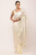 Load image into Gallery viewer, PRE DRAPED IVORY SAREE
