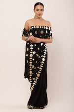 Load image into Gallery viewer, BLACK EMBROIDERED SAREE
